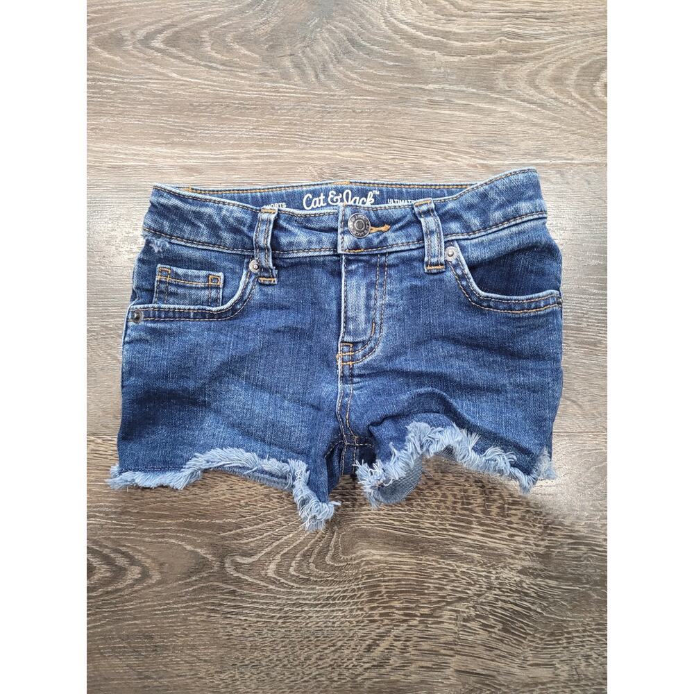Cat & Jack girls denim‎ shorts size xs #4
